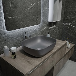 Teymi Раковина накладная Solli 50 Artceramic T50391 графит матовый – фотография-6