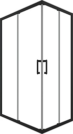 Triton Душевой уголок Фикс-Блэк 120х80 стекло прозрачное профиль черный матовый – фотография-1