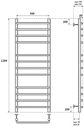 Point Полотенцесушитель электрический П12 500x1200 PN09152E хром – фотография-4