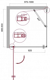 BelBagno Душевой уголок Etna 100/90 ETNA-AH-1-100/90-C-Cr стекло прозрачное – фотография-6
