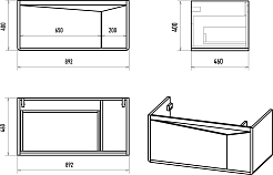 Brevita Мебель для ванной Cascade 90 подвесная белая – фотография-18