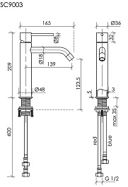 Sancos Смеситель для раковины Etna вороненая сталь SC9003GG – фотография-3