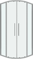 Grossman  Душевой уголок Cosmo 80x80x195 четверть круга профиль хром стекло прозрачное