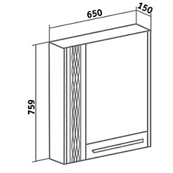 Runo Зеркало-шкаф для ванной Мира 65 красный – фотография-3