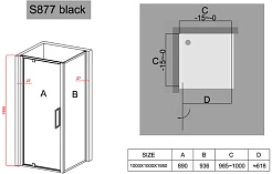 Black&White Душевой уголок Stellar Wind S877 Black 100x100 – фотография-4