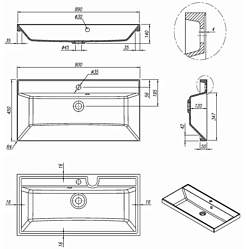 Jorno Тумба с раковиной Tossony 90 дуб самдал/антрацит Toss.01.90/P/DS-A/JR – фотография-10