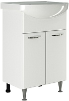 Mixline Тумба с раковиной Алан 60 2 створки белая