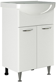 Mixline Тумба с раковиной Алан 60 2 створки белая – фотография-1