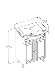 Opadiris Тумба с раковиной Атрия 55 орех – фотография-2
