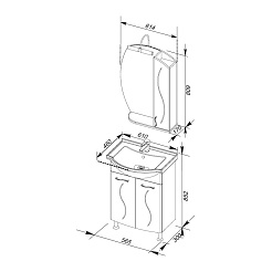 Aquanet Мебель для ванной "Моника 60" белый – фотография-3