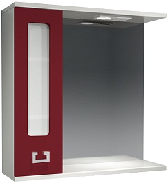 Какса-а Зеркальный шкаф "Витраж-Цвет 70" L бордо – фотография-1