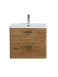 BelBagno Тумба с раковиной Due 50 подвесная Rovere Nature ручки Матовый атласный никель – фотография-6