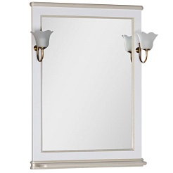 Aquanet Зеркало Валенса 70 белый краколет/золото (182649) – фотография-1