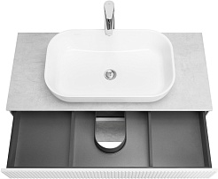 Акватон Мебель для ванной Марбл 100 Лола 60 подвесная слэйт/белая матовая – фотография-5