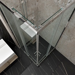 Triton Душевой уголок Фикс-Хром 120х80 стекло прозрачное профиль хром – фотография-7