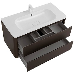 Cezares Тумба под раковину Relax 100 подвесная оружейная сталь – фотография-5