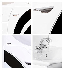 Misty Мебель для ванной Каролина 60 3 ящика L черное стекло – фотография-2