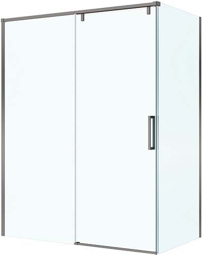BelBagno Душевой уголок Soft Close-1 SOFT_CLOSE-1-AH-1-160/80-C-GM 160x80 профиль оружейная сталь стекло прозрачное – фото-1