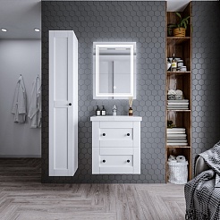 Бриклаер Тумба с раковиной Хелена 60 рамочная белая – фотография-7