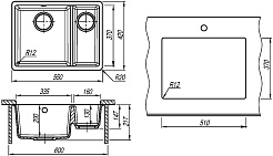 Florentina Мойка кухонная Вега 335/160 грей – фотография-4