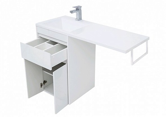 Aquanet Тумба с раковиной Токио 110 L напольная – картинка-5