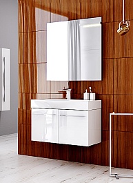 Aqwella Тумба с раковиной Милан 80 подвесная, с дверцами – фотография-4