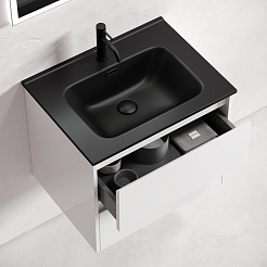 Sancos Тумба с раковиной Libra 60 белый глянец раковина Element 61 CN7001MB – фотография-8