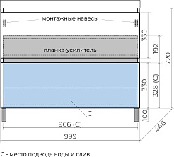 Style Line Тумба с белой раковиной Манхэттен 100 Plus эмаль графит матовая – фотография-7