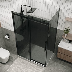 Grossman Боковая стенка Classic 70x195 профиль черный матовый стекло тонированное – фотография-5