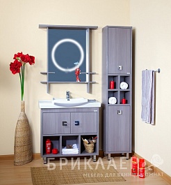 Бриклаер Пенал для ванной Хоккайдо 40 серая лиственница – фотография-3