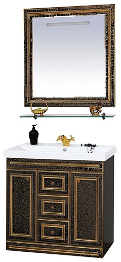 Misty Мебель для ванной Fresko 90 черная краколет – фото-1