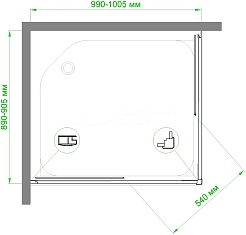 Royal Bath Душевой уголок 100/90 HPD RB9100HPD-C-BL – фотография-3