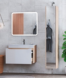 Vigo Мебель для ванной Grani 750-0-1 подвесная белая/дуб сонома – фотография-3