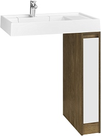 Акватон Тумба с раковиной Лондри 20 дуб кантри/белая – фотография-1