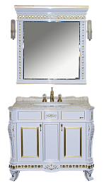 Misty Зеркало Мануэлла GOLD 105 белое/глянец – фотография-2