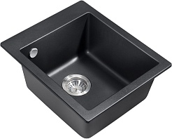 Milacio Мойка кухонная Murcia 42 Cuarzo черная матовая – фотография-1