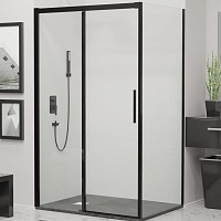 RGW Душевой уголок Leipzig LE-41B (LE-12B + Z-050-2B) 200x100 профиль черный стекло прозрачное