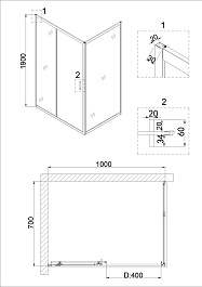 Niagara Душевой уголок Nova 100x70 NG-42-10AG-A70G – фотография-7