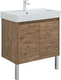 Aquanet Тумба под раковину Nova Lite 75 2 дверцы подвесная дуб рустикальный – фотография-9