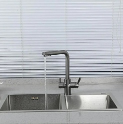 Frap Смеситель для кухни H52 F4352-9 оружейная сталь – фотография-3