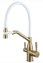 Frap Смеситель для кухни F4397-3 золотой сатин – фотография-1