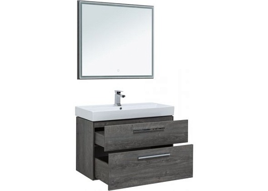 Aquanet Тумба с раковиной Nova 90 дуб рошелье – картинка-3