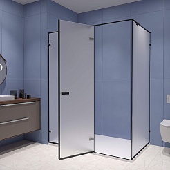 RGW Душевой уголок Stilvoll SV-040B 120x90 профиль черный стекло матовое сатинат – фотография-3