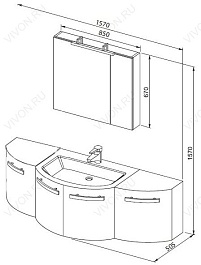 Aquanet Тумба приставная "Римини" L белая – фотография-3