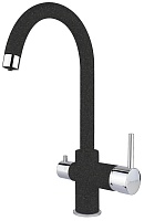 Florentina Смеситель FL-06 черный для кухонной мойки