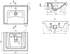 Водолей Мебель для ванной Грейс 60 подвесная дуб хантон – фотография-7