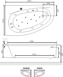 Excellent Акриловая ванна Kameleon 170x110 правая – фотография-4