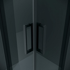 Grossman  Душевой уголок Classic 80x80x195 квадратный профиль черный матовый стекло тонированное – фотография-7