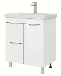 Onika Тумба под раковину Айленд 70 напольная белая с корзиной – фотография-1