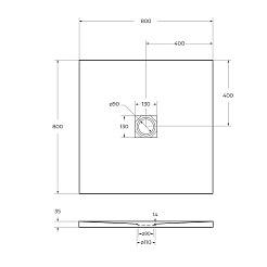 BelBagno Душевой поддон Tray 80/80 TRAY-MR-UNO-A-80-35-W-CR – фотография-6